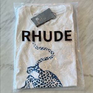 Mens Xl Rhude White Black and Blue panther Graphic Tee